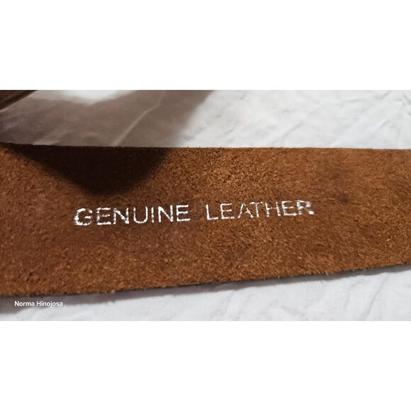 Vintage Nocona Boys Leather Belt With Western Embossed Design & Silver-Tone Buck - Picture 9 of 10